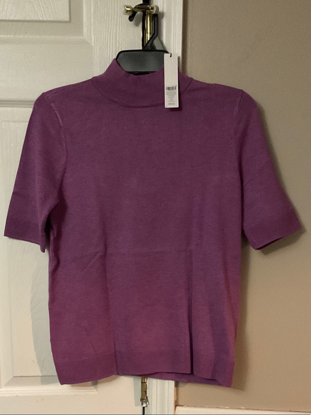 Chico's Purple Short-Sleeve Turtleneck Sweater